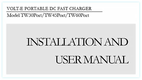 Electric vehicle charger- user manual